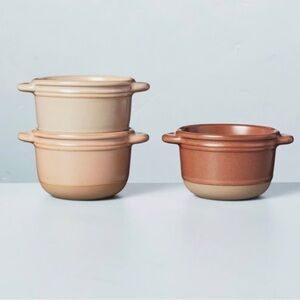 HEARTH AND HAND WITH MAGNOLIA 3 pc Stoneware Ramekins NEUTRAL COLORS NEW